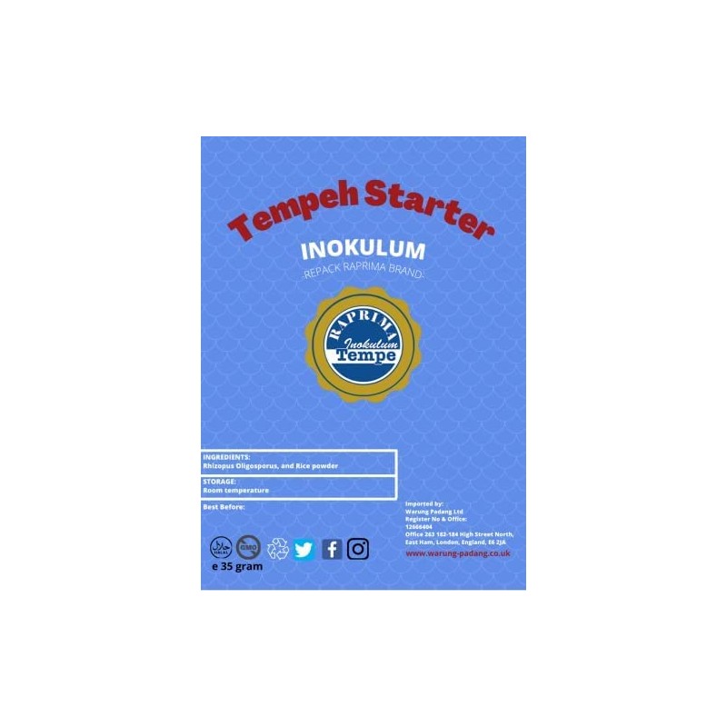 Tempeh Starter/Ragi Tempe/Live Culture/inokulum-Non GMO-Halal-35 Gram