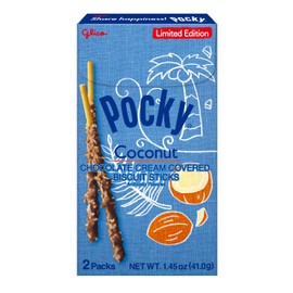 Glico Pocky Chocolate Coconut Biscuit Sticks, 1.45 oz (Pack of 10)