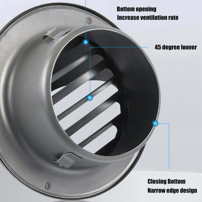 Stainless Steel Round Air Vent Louvered Cover Waterproof Windproof External