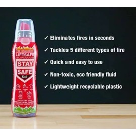 LifeSafe Technologies All-in-1 Fire Extinguisher | For Home, Kitchen, Car, Garage, Boat Compact Exting