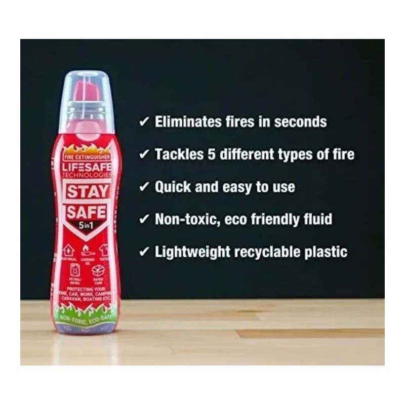 LifeSafe Technologies All-in-1 Fire Extinguisher | For Home, Kitchen, Car,