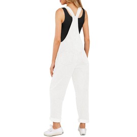 GRAPENT Work Overalls for Women White Overalls Jean Romper for Women Denim Outfit Womens Overall Jumpsuit Overall for Women Color Brilliant White Size Medium Size 8 Size 10