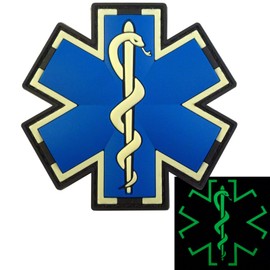 Glow Dark EMS EMT Medic Paramédico Morale Tactical PVC 3D Fastener Patch