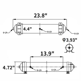 1.5 Gallon Aluminum Seamless Air Tank Surface Polished with five G1/4 Ports