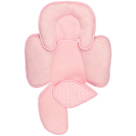 2-in-1 Baby Carseat Head Support, Infant Car Seat Insert for Newborn Girls Boys, Soft Baby Cushion and Neck Support for Car Seat,Swing, Stroller, Bouncer (Pink)