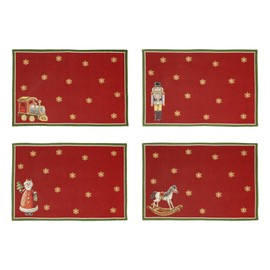 Villeroy & Boch - Toy's Delight Anniversary Set Tapestry Placemats 4-Piece Colourful Christmas Place Mat for 4 People Table Decoration Christmas Motif Cotton Polyester