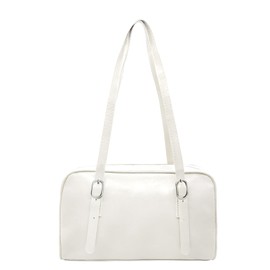 Long Keeper Y2K Shoulder Bag Purse for Women Vegan Leather Small Hobo Clutch Handbag Trendy Tote Underarm Bags with Adjustable Strap (White)