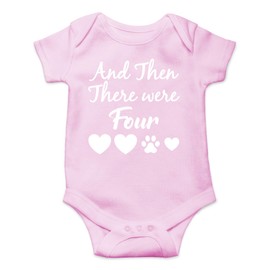 CBTwear And Then There Were Four - Baby Clothes - Funny Newborn Bodysuit Outfits for Boys and Girls (6 Months, Pink)