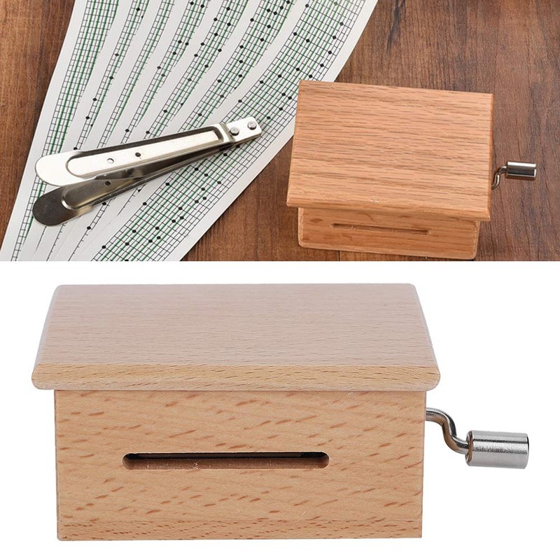 Nikou DIY Music Box, 15 Note Hand‑Cranked Wooden Music Box