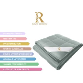 Royal Therapy Weighted Blanket - Heavy 100% Cotton Blankets with Premium Glass Beads (48''x78'' 20lbs, Aquamarine), Suitable for One Person (~200lb) - Use on Twin/Full Bed