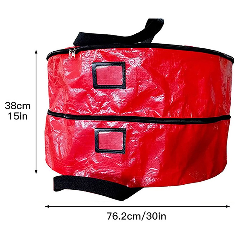 Double Layer Christmas Wreath Storage Bag Large Capacity Wreath Storage
