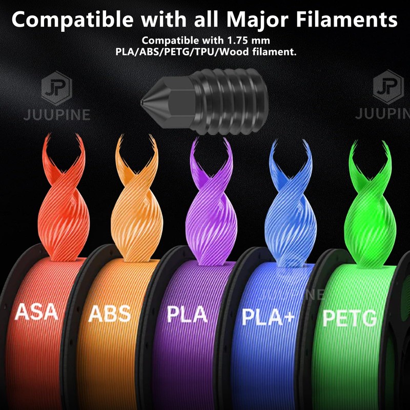 6 Hardened Steel Nozzles for Bambu Lab Printers, High Flow