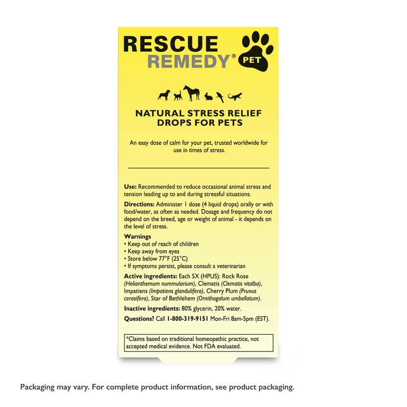 Bach Rescue Remedy Pet Dropper - 20mL, Pack of 2