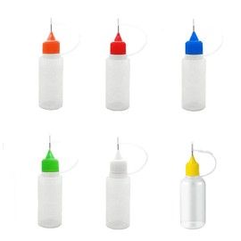 ASYKNM 6 Pieces Pipette Bottle, Plastic Bottle, Plastic Bottle, Soft Bottle, Empty Glue Bottle, Precision Bottle, with Needle Tip, 5ml Empty Bottle