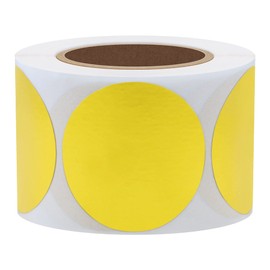 Hybsk Gold Direct Thermal Labels for Shipping, Barcodes, Address, Compatible with Rollo Label Printer & Zebra Desktop Printers (1.5" Round)