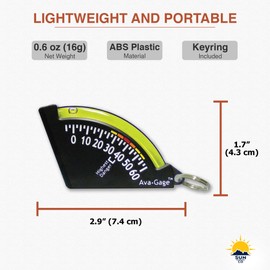 Sun Company AvaGage - Avalanche Danger Indicator | Skiing and Snowboarding Slope Meter | Trail Inclinometer