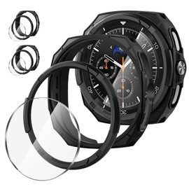 Suoman 3 en 1 para Samsung Galaxy Watch 8 Classic 46mm Carcasa,Protección Integral de La Cubierta del Parachoques TPU Protector de Pantalla de Alta Definición para Samsung Galaxy Watch 8 Classic 46mm