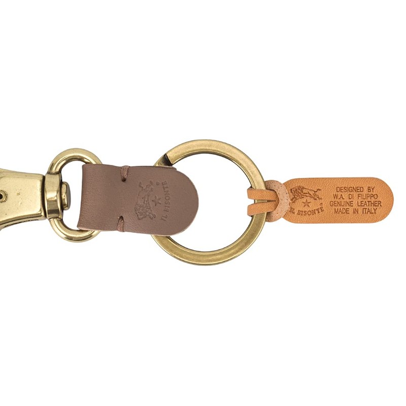 Il Bisonte Key Ring C0551 Key Chain, Leather, Genuine Leather,