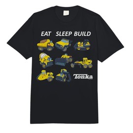 Tonka Eat Sleep Build Multi Trucks Logo Comfort Colors Adult Heavyweight T-Shirt