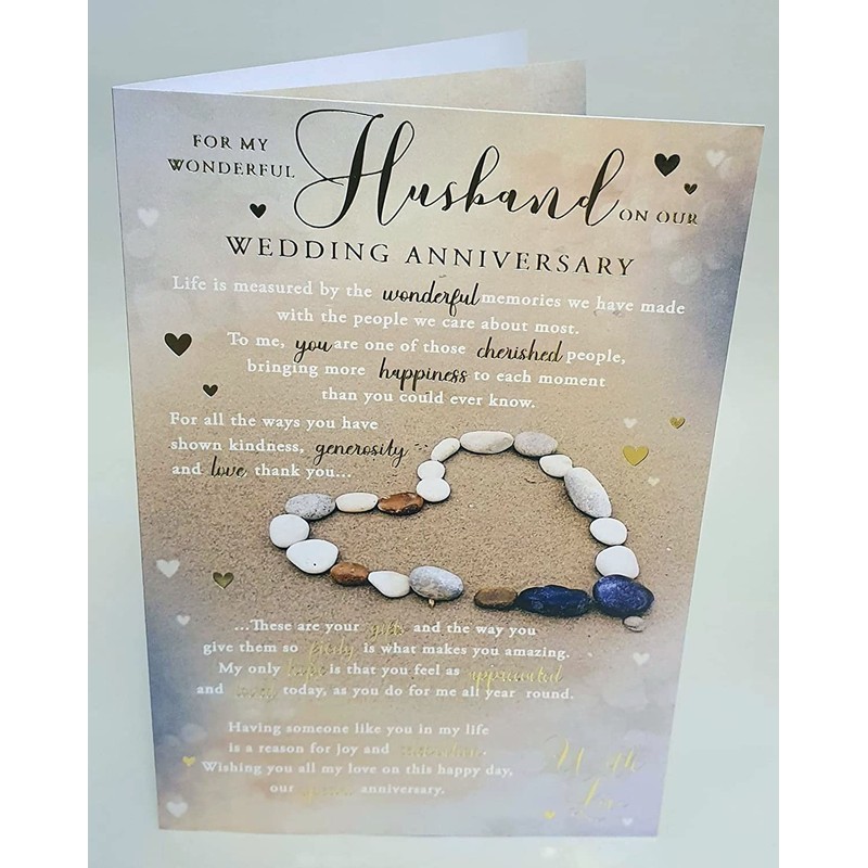For My Wonderful Husband Anniversary Card - 6" X 9"