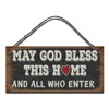 Wooden Sign May God Bless This House And All Who