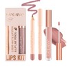 Lip Liner and Lipstick Set,Matte Liquid Long-Lasting Waterproof Natural Nude