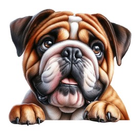 x4 Dog Stickers for Wall Decor, Covering Marks, Hardwearing Waterproof Mugs & Phone, Car Bumpers, Shower & Tile, Toilets, Laptop & More Vinyl Decals, (Shark02) (English Bulldog)