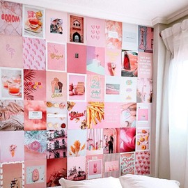 Flamingueo photo wall – 50 Picture Set, Wall Photos, Wall Decoration, Bedroom Decoration, Poster Set, Picture Collages, Wall Stickers, Decoration for Teenage Girls’ Room, Room Decor, Tumblr
