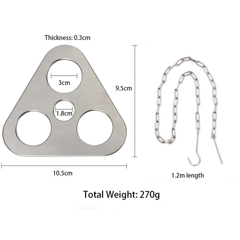 PWPAM Camping Tripod Board with Adjustable Chain for Suspending Pots