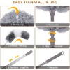Microfiber Duster for Cleaning Fan, High Ceiling, Blinds, Gray, Silver