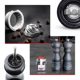 Peugeot - Paris u’Select Manual Salt Mill - Adjustable Grinder - Beechwood, Gloss Black
