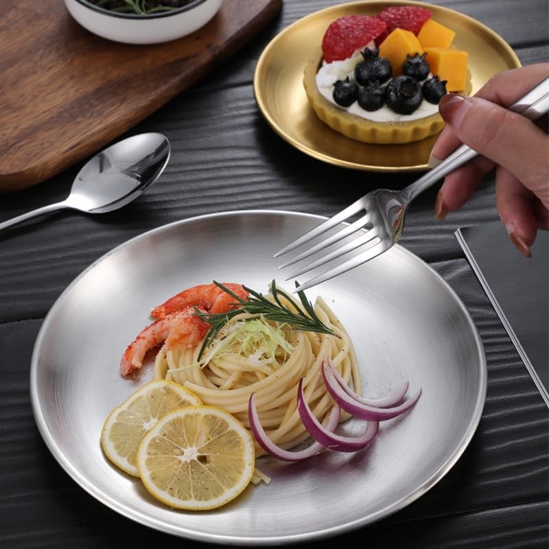 Desirable Stainless Steel Round Plate, Small Plate, Dinner Plate, Stainless
