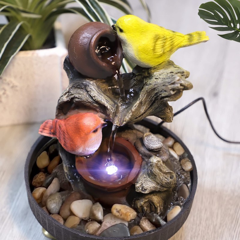 Ferrisland Indoor Tabletop Water Fountain, Desktop & Table Waterfall Fountains,