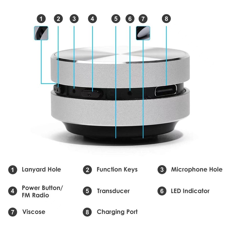 Jectse Bone Conduction Speaker, Portable Wireless Mini Speaker with Foot