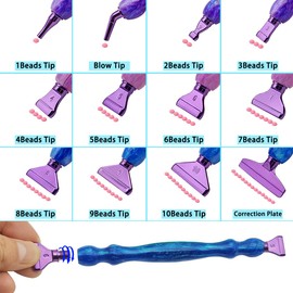 SENHAI 24 Pcs New Diamond Paintings Pens Kits, Colorful Diamond Art Pens Purple Metal Tips Screw Thread Tips Diamond Paintings Accessories Tools for DIY Painting Crafts