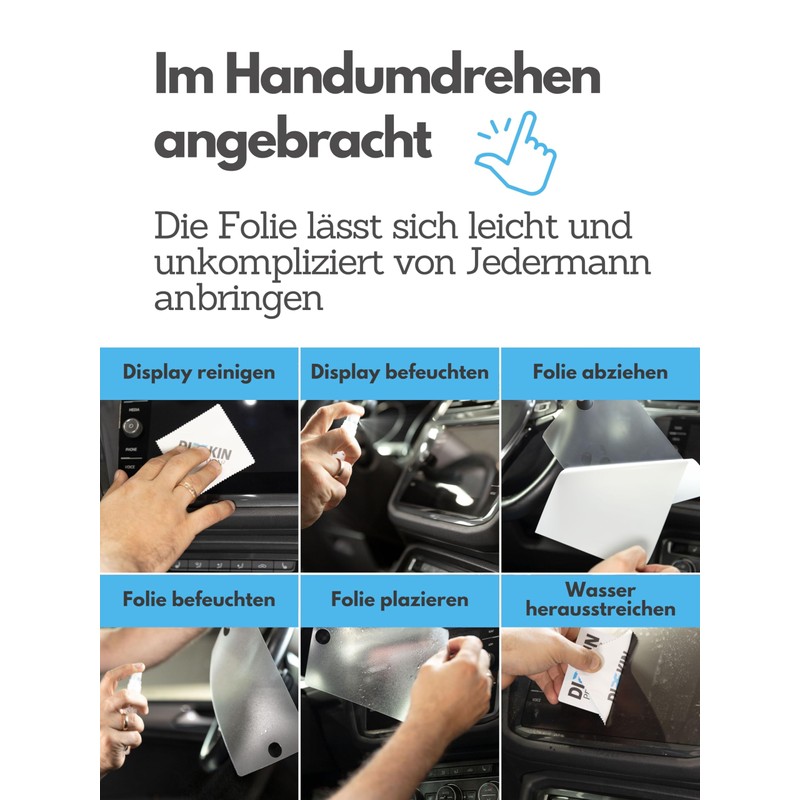 DISSKIN® Screen protector suitable for various Cupra/Seat models, self-healing thanks