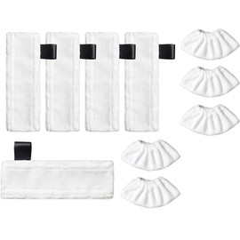 ECOMAID 10Pcs Replacement Mop Cloths and Mop Pads Compatible with Karcher EasyFix Steam Cleaner Accessories SC2 SC3 SC4 SC5(5 Mop Cloth and 5 Cloth Covers)