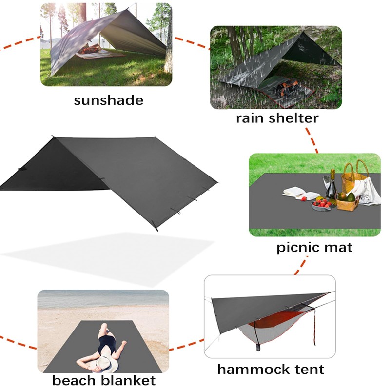 KALINCO 10X10FT Tent Tarp, Picnic Mat Camping Tarp Tent Hammock