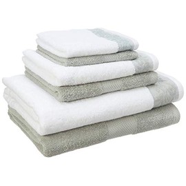 Amrapur Overseas 600 GSM 6-Piece Towel Set with Filgree Jacquard Border, Sage