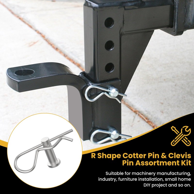 12Pcs M8 Clevis Pin and M3 X 60 R Shape