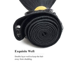 Yamel Synthetic Hair Bundles 14 16 18 Inch Straight 3 Bundles Total 210 Grams Soft Black Hair Weft