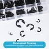 1000 Pieces E-clip Snap Rings Set, E Clip Circlips Assortment