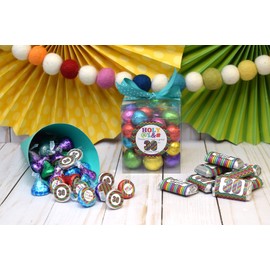 HOLY @% 30th Birthday Party Sticker Bundle Kit - 429 Pieces!!! Includes 60 2" Circle Stickers for Favors & Goodie Bags, 45 Mini Candy Bar Wrappers, & 324 Round Candy Kiss Stickers by Amanda Creation