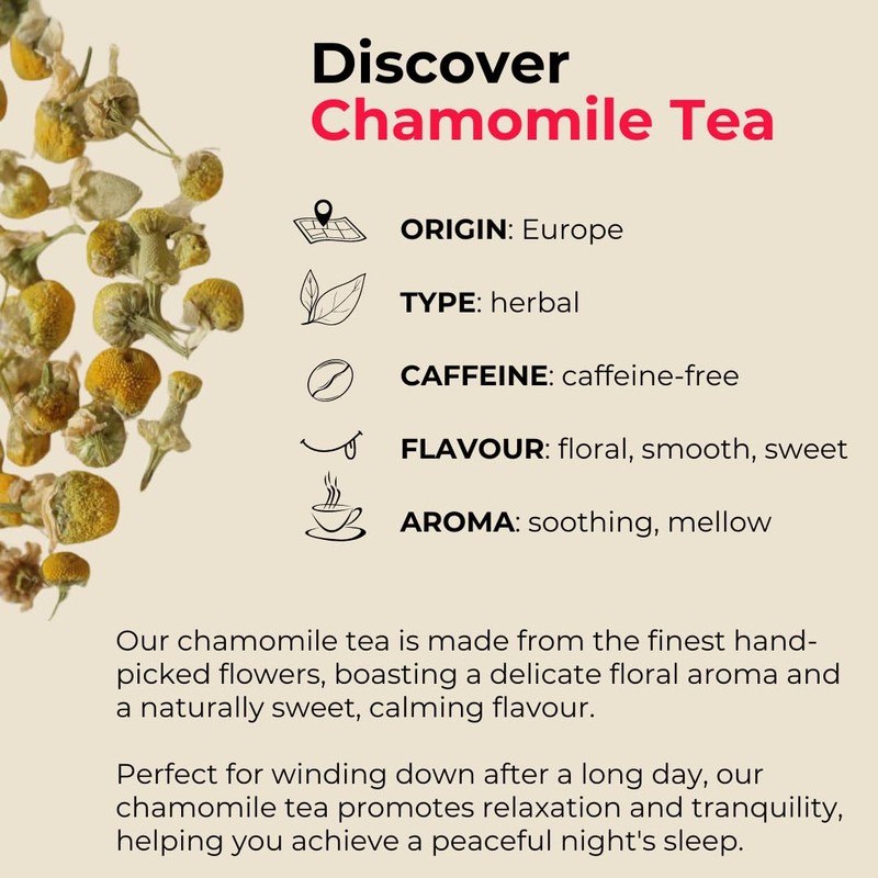 Teapro Chamomile Tea Whole Flower | Digestion & Sleep Easy