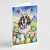 Caroline's Treasures DAC5162GCA7P Saint Bernard Easter Egg Hunt Greeting Cards