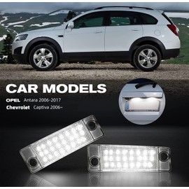 POPMOTORZ LED Number Plate Light 2 PCS Number Plate Light Lamp 2835 SMD with CanBus Error Free License Plate Light for Opel V-auxhall Antara 2006-2017 Captiva 2006