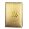 Missmore PU Leather Passport Cover with Gold USA Logo Printed