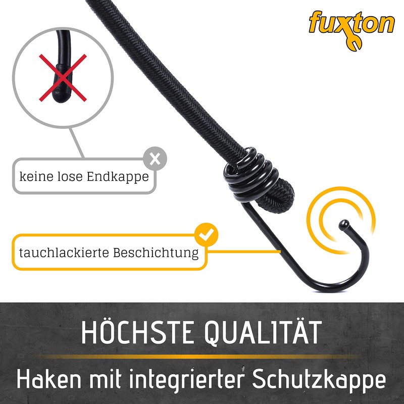 fuxton fuxton 10 Tie Down Straps with Hooks, 100 cm