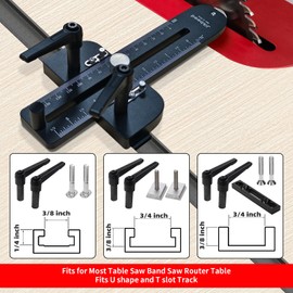 Jikbeed Thin Rip Jig/Thin Rip Jig Table Saw Jig Guide for Making Repetitive Narrow Strip Cuts - Fits 3/8" x 3/4" T-Slot, Compatible with Table Saw, Band Saw, and Router Table
