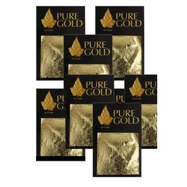 24CT Gold leaf on base Gilding - 80 Gold sheets, 4.5cm x 4.5cm 8 packets of 10